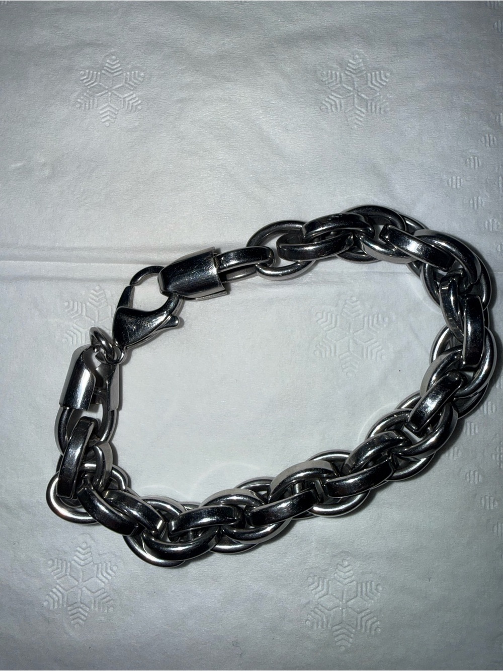 Men's Stainless Steel Chain Link Bracelet - Silver